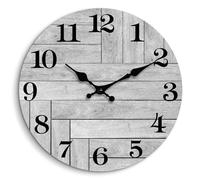 CHYLIN Wall Clock, Gray Silent Wall Clocks Battery Operated Non Ticking, Vintage Rustic Coutry Style Clock Decorative for Kitchen, Bathroom, Living Room, Bedroom(10 Inch)