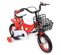 Chynalys 12'' Kids Bike Bicycle, Kids Balance Bike With Pedals & Training Wheels Dual Brakes, Toddler Training Bicycle Carbon Steel, Trike to Bike Riding Toys for Boys Girls(Red)
