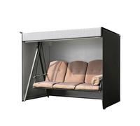 Chynalys 3-Seater Garden Swing Cover - 210D Oxford Cloth Waterproof Hammock Protective Canopy with Zips (62.9 x 47.2 x 66.9in)