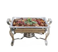 Chynalys Chafing Dish, 6L Food Warmer Chafing Dish Stainless Steel Warming Heat Container, Professional Banquet Food Warmer Buffet Server with Food Pan Fuel Holders, Catering Tray with Lid for Buffet