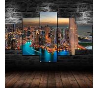 chyongshan canvas decorative posters 5 pieces modern printmaking art micro spray technology 3D printing painting photography art bedroom living room home decoration hanging directly 150cmx80cm frame