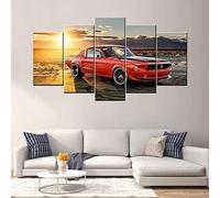 chyongshan canvas decorative posters 5 pieces modern printmaking art micro spray technology 3D printing painting photography art bedroom living room home decoration hanging directly 150cmx80cm frame