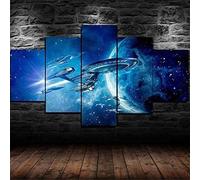 chyongshan canvas decorative posters 5 pieces modern printmaking art micro spray technology 3D printing painting photography art bedroom living room home decoration hanging directly 150cmx80cm frame