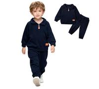 ChYoung Boys Girls Kids Tracksuit Velour Long Sleeve Pullover and Sweatpants Set 2 Piece Velvet Sweatshirt Tops and Pants (UK, Age, 18 Months, 24 Months, Blue)