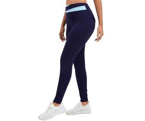 ChYoung Gym Leggings with Pockets for Women High Waisted Seamless Workout Exercise Yoga Pants Walking Running Compression Sports Activewear Navy Blue