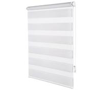ChYoung No Drill Day and Night Zebra Roller Blinds for Windows Self-Adhesive, Easy Fit Stick on Blinds Light Control Privacy for Bedroom, Kitchen, Bathroom, Door, Office (White, 50W x 160H cm)