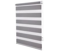 ChYoung No Drill Day and Night Zebra Roller Blinds for Windows Self-Adhesive, Easy Fit Stick on Blinds Light Control Privacy for Bedroom, Kitchen, Bathroom, Door, Office (Grey, 60W x 160H cm)