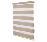 ChYoung No Drill Day and Night Zebra Roller Blinds for Windows Self-Adhesive, Easy Fit Stick on Blinds Light Control Privacy for Bedroom, Kitchen, Bathroom, Door, Office (Light Beige, 50W x 160H cm)
