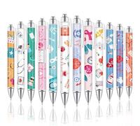 ChYoung Nurse Pens Pretty Fancy Personalised Pens for Women Girls 12 Pcs Floral Art Ballpoint Pens Sparkly Funky Flower Pens 1.0 mm Black Ink Smooth Writing Pens Sets for Ladies Adults