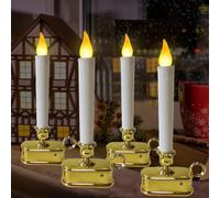 CHYParty Battery Operated Window Candles, Automatic Dusk to Dawn Candles Lights for Christmas Window Candles, Homes and Commercial Décor- 4 Pack