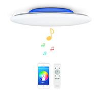 chysongoods 36W Music LED Ceiling Light with 2 Bluetooth Speaker Remote Control Dimmable APP RGB Color Change as Modern Smart Lamp for Living Room Kitchen Bathroom Lounge