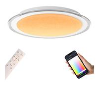 chysongoods 45W Φ43CM Ceiling Light Amazon Alexa Google Home Compatible with Music Bluetooth Speaker Ceiling Light LED Colour Changing Dimmable Starry Sky for Kitchen Children's Room Bedroom