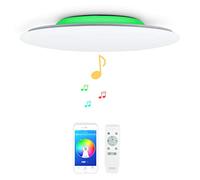 Chysongoods 50CM-48W Starry Sky Music LED Ceiling Light Amazon Alexa Google Home Compatible with 2 Bluetooth Speaker Modern Smart Lamp Dimmable RGB Color Change for Living Room Kitchen Bathroom Lounge