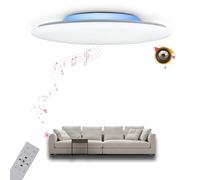 chysongoods-ALS LED Music Ceiling Light with Bluetooth Speaker Φ40cm 36W Voice and APP Control Compatible with Alexa/Google Home Back RGB Color Changing Dimmable Color Adjustment with Remote Control