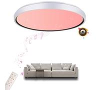 chysongoods-BK LED Music Ceiling Light with Bluetooth Speaker Φ50cm 55W Voice and APP Control Compatible with Alexa/Google Home RGB Color Changing Dimmable Color Adjustment with Remote Control