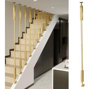 CHZDPP Angle Adjustable Metal Stair Spindles for Prevent Falling, Staircase Balusters for Lofts/Hotel/Villas/Office Stairs Remodeling, Customizable Baluster Column(Gold (Style B),185cm/72.8in/6.1ft)