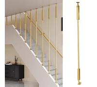 CHZDPP Customizable Staircase Balusters for Slope Staircases, Universal Metal Balusters with 270° Adjustable Base, Stair Balusters Post for Prevent Falling(Gold,44inches/111cm)