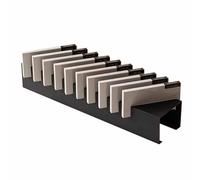CHZDPP Desktop Tile Display Rack for Trade Show & Retail Stores, Small Marble Slab Display Stand with 10 Card Slots, Porcelain Tile Sample Shelf(Black)