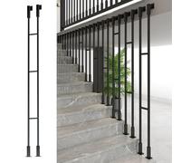 CHZDPP Household Spindles for Staircase, Customizable Size & Styles Staircase Balusters for Slope Staircases, Universal Stair Balusters Post for Prevent Falling(Black,64in/162cm)
