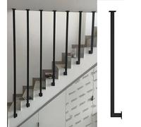 CHZDPP Staircase Balusters for Level and Slope Staircases, Customizable Spindles for Staircase with Screws, Black Universal Metal Balusters for Prevent Falling(Style A (1 pc),190cm/74.8in/6.2ft)