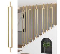 CHZDPP Staircase Balusters for Level and Slope Staircases, Customizable Stair Spindles Iron Black/White/Gold, Metal Balustrade Post for Prevent Falling(Gold (1 pc),100cm/39.4in/3.3ft)
