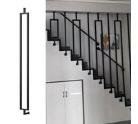 CHZDPP Staircase Balusters for Level and Slope Staircases, Customizable Stair Spindles Iron Black/White/Gold, Metal Balustrade Post for Prevent Falling(Black (1 pc),215cm/84.6in/7.1ft)