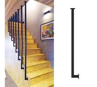 CHZDPP Universal Staircase Balusters for Level and Slope Staircases, Customizable Styles & Size Spindles for Staircase, Metal Balusters for Prevent Falling(Black (1 pc),170cm/67in/5.6ft)