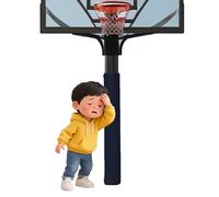 CHZFFD 4ft Tall Post Padding Wrap Around Player Protection, Outdoor Basketball Hoop Padded Pole Column Cover with Fix Fastener, for Playgrounds/Sports Court(Black,Dia 4in(10cm))