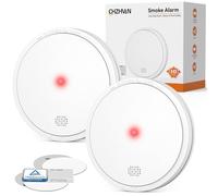 CHZHVAN Smoke Alarms for Home, 10-Year Battery Fire Alarms Test/Silence Button Smoke Detector with LED Indicator Conforms to EN 14604 Standard,Fire Detector for Kitchen, Caravan, Office 2 Pack