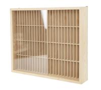 CHZIMADE 100 Grids cassette Tape Storage CD Storage Shelf Rack Media DVD Storage Unit Wooden Display Unit Floating Shelves 60x9.5x49.5cm