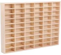 CHZIMADE 1PC 1/64 Hot Wheels Display Case 60 Grids Wood Diecast Car Matchbox Storage Cabinet