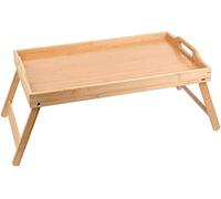 CHZIMADE 1PC Bamboo Bed Tray Lap With Folding Legs Serving Tray Breakfast Laptop Table Stand