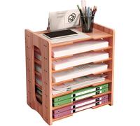 CHZIMADE 1PC Bamboo Wooden Book Stand Office Document Desktop File Sorter Organizer Storage