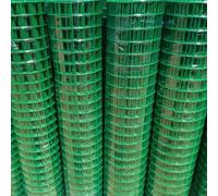 CHZIMADE 91cmx10m Chicken Wire Fencing Welded Wire Mesh Roll Galvanised Green Garden Poultry Breeding Netting Fence Barrier with 25mm Hole Spacing