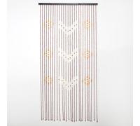 CHZIMADE Beaded Door Curtain Bamboo Wooden Fly Curtain Screen 27 Lines String Bead Curtain for Doorway 175x90CM