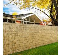 CHZIMADE Garden Natural Peeled Reed Fence Screen Reed Fencing Garden Screening for Wind Protection Balcony Backyard Fence(90CMx3M)