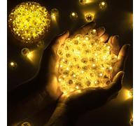 chzk 100pcs Balloon Lights Mini Led Lights Round Long Standby Time Multicolor Flash Ball Light Paper Lantern Balloons Lights for Birthday Party Christmas Halloween Wedding Decoration (Warm White)