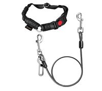 CHZUOBER 2 in 1 Steel Cable Car Seat Belt for Dogs - Chew Proof Headrest Restraint for Medium Large Dogs - Heavy Duty Swivel Attach Seatbelt for Cars