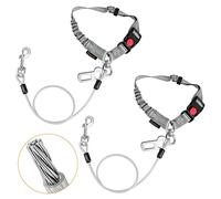 CHZUOBER Chew Proof Dog Car Seat Belt, 2 in 1 Steel Cable Dog Car Accessories Headrest Restraint for Medium Large Dogs Chewer Heavy Duty Dog Seatbelts for Cars Swivel Attach