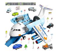 Ci Vetch Aeroplane Toy for 3 Years Old, Toy Aeroplane for Boys Children Age 4-7, Large Transport Spray Aeroplane Toy with 10 Vehicle Cars, Boy Toy Age 4-5