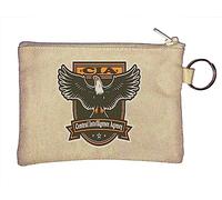 CIA Eagle Central Intelligence Agency Key Chain Coin Purse Beige