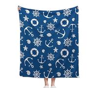 CIAIDU Blue Ocean Theme Throw Blanket, Summer Blanket Throw for Adults, Lightweight Soft Cozy Blanket for Couch Sofa Bed Room Decor 50x60 Inches