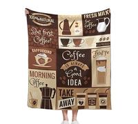 CIAIDU Retro Coffee Time Throw Blanket, Takeaway Coffee Blanket Throw for Adults, Lightweight Soft Cozy Blanket for Couch Sofa Bed Room Decor 50x60 Inches