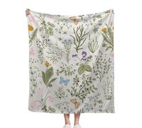 CIAIDU Throw Blanket, Vintage Nature Botanical Throw Blankets for Adult Kids Boys Girls, Antique Floral and Herb Decor Gifts for Home Bed Couch 50x60 Inches