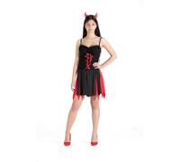 Ciao 62151 Sexy Devil Costume One Adult, Solid, Red, Black, Standard Size