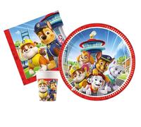 Ciao AZ090 Paw Patrol Rescue Heroes Party Table Kit People (88 Pieces Plates Ø23 cm, 24 Cups 200 ml, 40 Napkins 33 x 33 cm), Multicolour