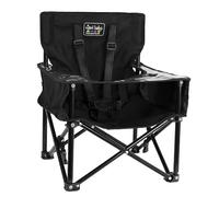ciao! baby Pug Portable Booster Seat, Safe Feeding Chair with Safety Harness and Carry Bag for Children, Perfect for Kitchen, Dining Room, Restaurants, and More - Black