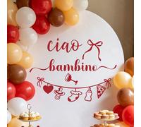 Ciao Bambino Decal, Italian Baby Shower Decorations, Baby Shower Decal for Balloon Arch Backdrop
