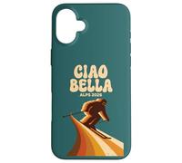 Ciao Bella Alps 2026 Vintage Style Skiing Italy Case for iPhone 16 Plus