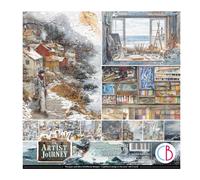 Ciao Bella an Artist Journey 8x8 Inch Paper Pad - Decorative Paper for Junk Journal Supplies, Decoupage, Card Making, DIY Crafts & Scrapbooking